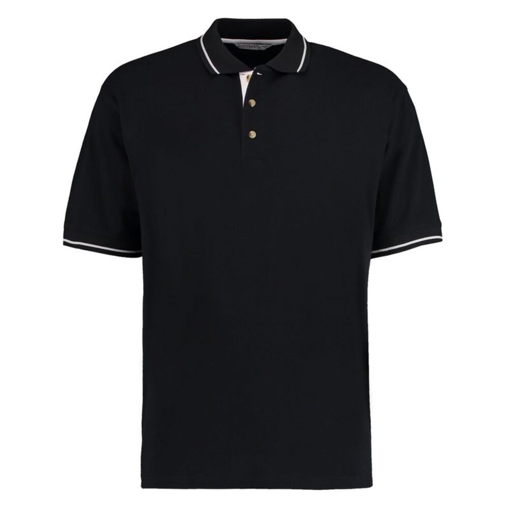 Kustom Kit Mens St Mellion Classic Polo Shirt / Black/White